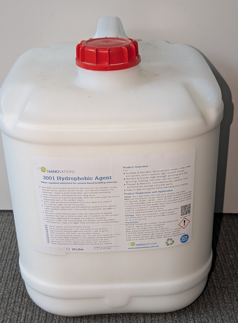 3001 Hydrophobic Agent, Admixture 20 Litre 